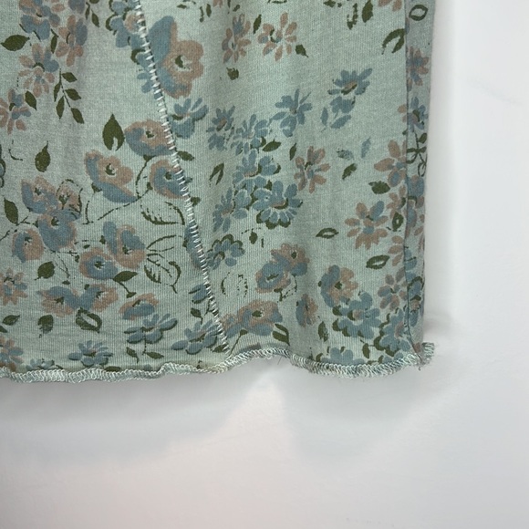 Aritzia Wilfred Bustier Long Tank  w/Adjustable Straps Sz XS Mint Green floral - Picture 3 of 9
